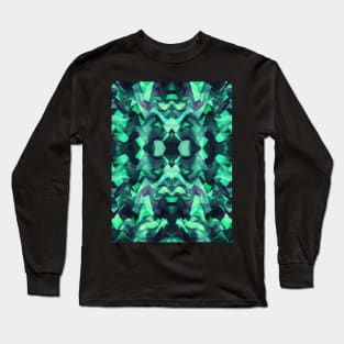 Abstract Surreal Chaos theory in Modern poison turquoise green Long Sleeve T-Shirt